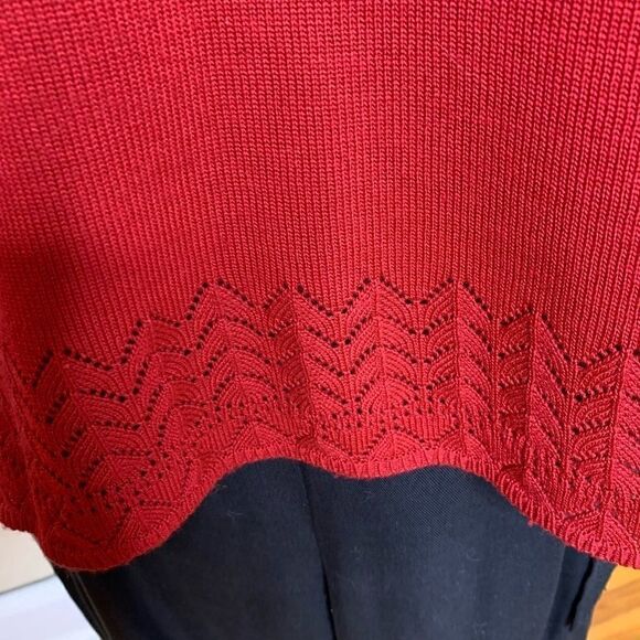 Alfred Dunner petite large rust-colored short sleeved sweater pullover - Picture 5 of 6